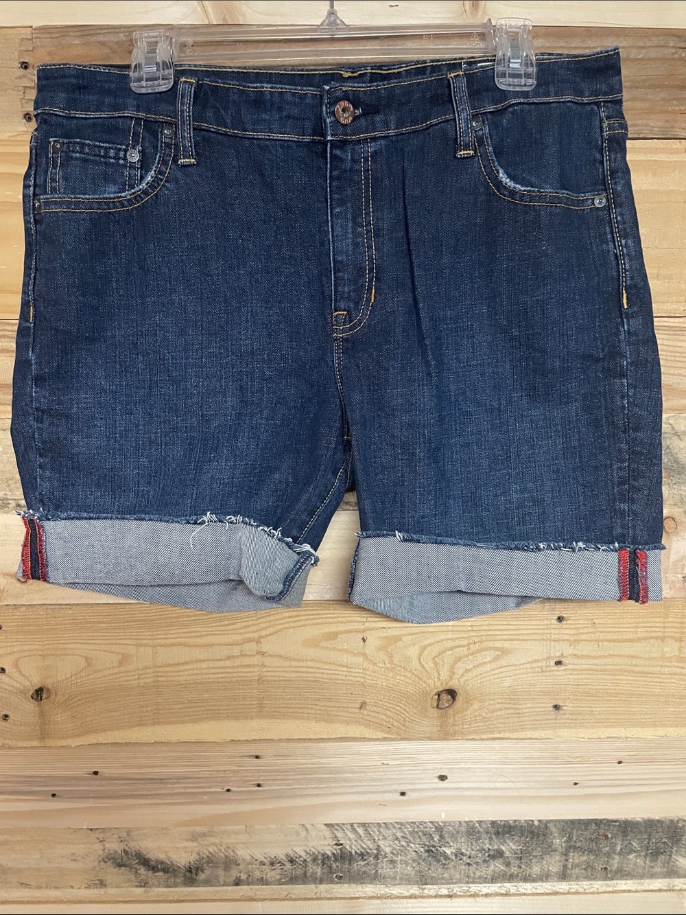 GAP 1969 size 10 Average Dark Wash Cut-off/ Cuffed High-rise 6”-8” Denim Shorts